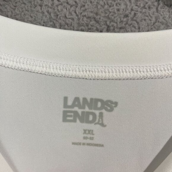 NWOT Lands End Mens XXL White Long-Sleeve T-Shirt Polyester Blend Casual Wear - Picture 5 of 7